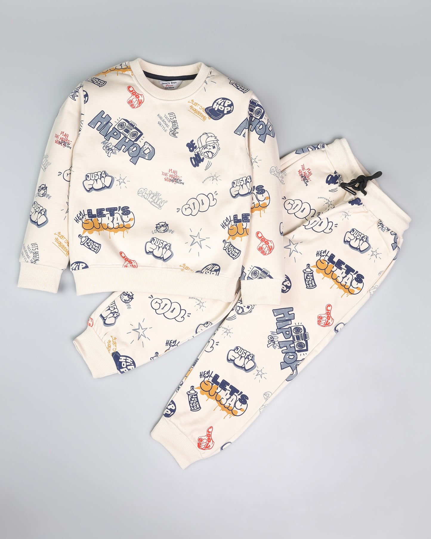 Hip Hop Graffiti Printed Fleeced Co-ord Set