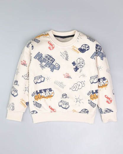 Hip Hop Graffiti Printed Fleeced Co-ord Set