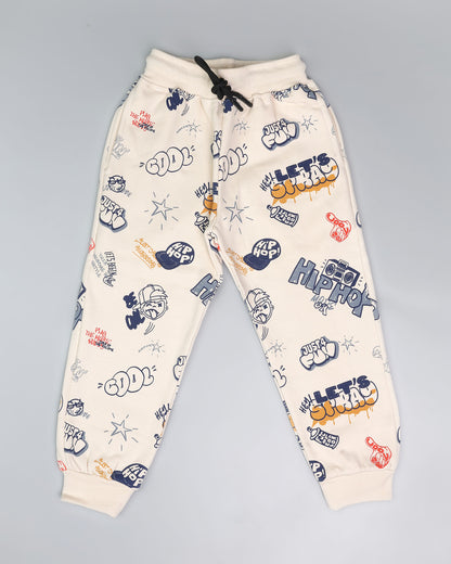 Hip Hop Graffiti Printed Fleeced Co-ord Set