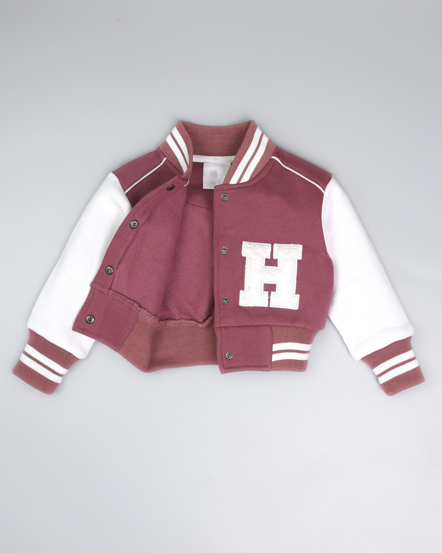 H Appliqued Fleeced Jacket & Skirt Co-ord