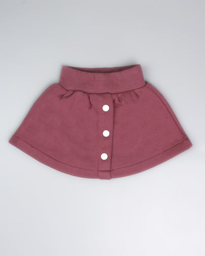 H Appliqued Fleeced Jacket & Skirt Co-ord