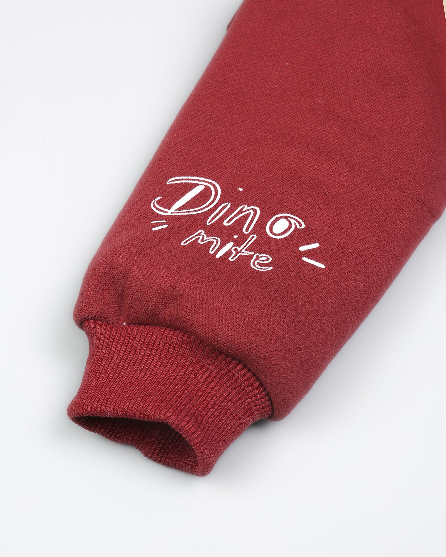 Holiday Graffiti Printed Appliqued Baseball Jacket