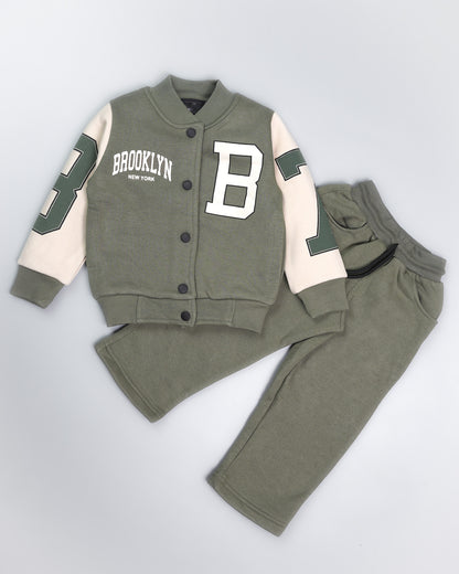 Brooklyn Printed Fleeced Jacket & Skirt Co-ord Set