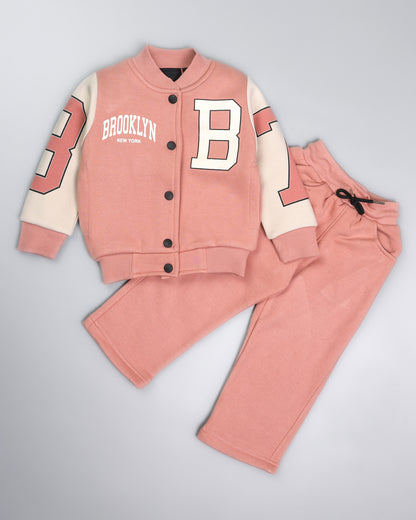 Brooklyn Printed Fleeced Jacket & Skirt Co-ord Set