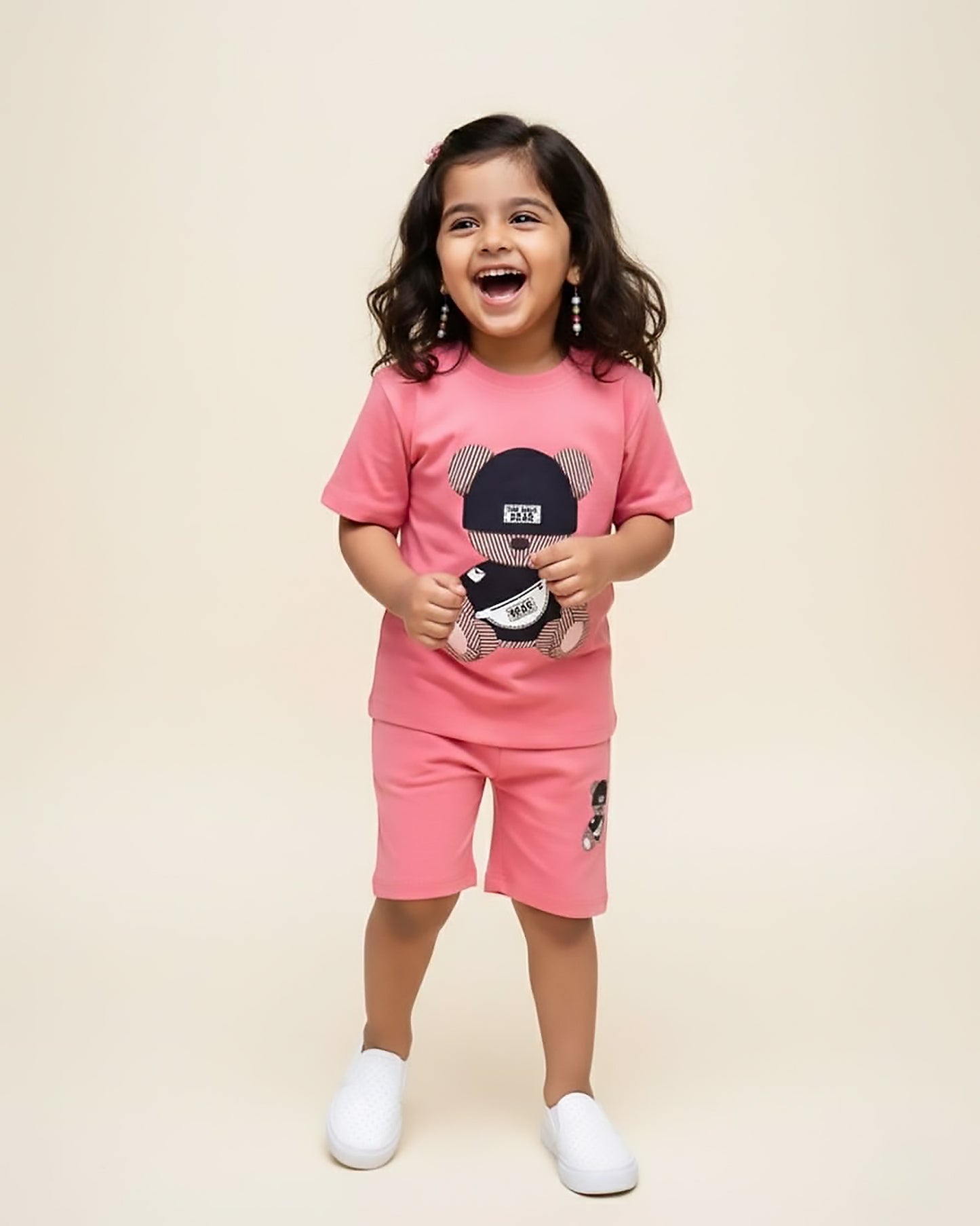 Cool Bear Printed T-Shirt & Shorts Co-ord Set