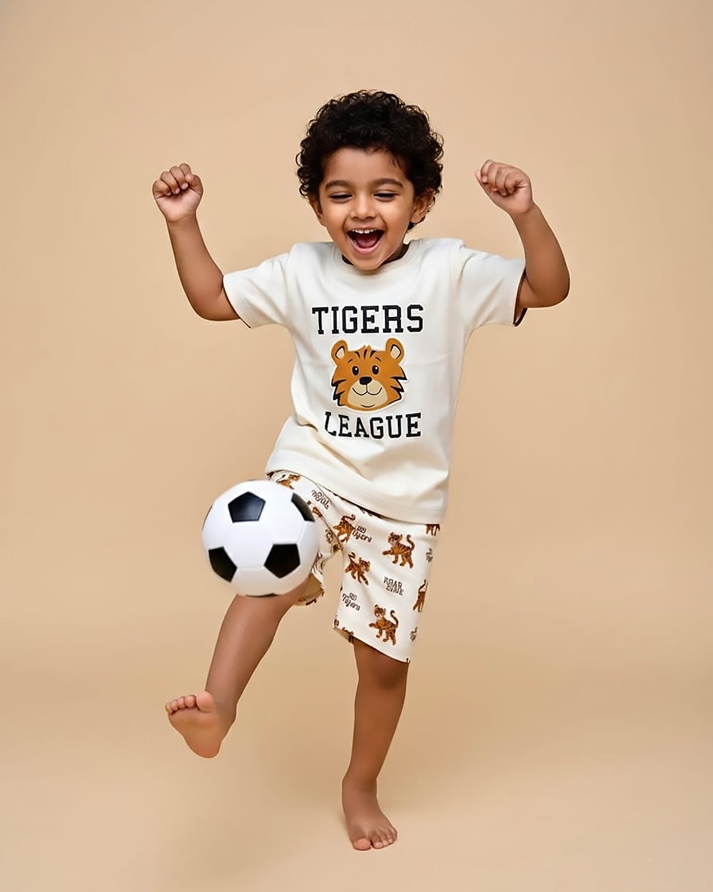 Tiger Print T-Shirt & Shorts Co-Ord Set