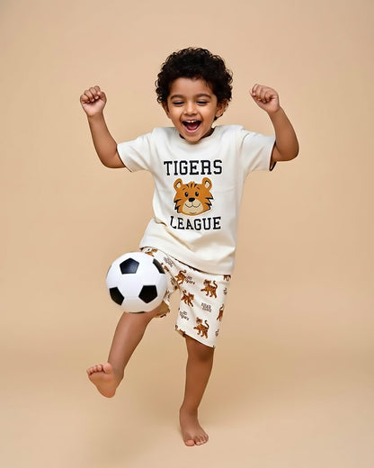 Tiger Print T-Shirt & Shorts Co-Ord Set