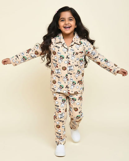 Printed Hosiery Night Suit Dog In Space