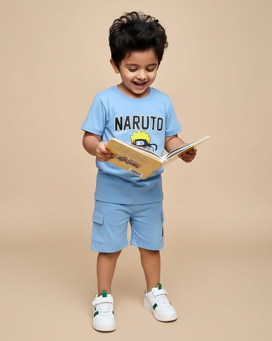 Naruto Printed Shorts T-Shirt Co-Ord Set