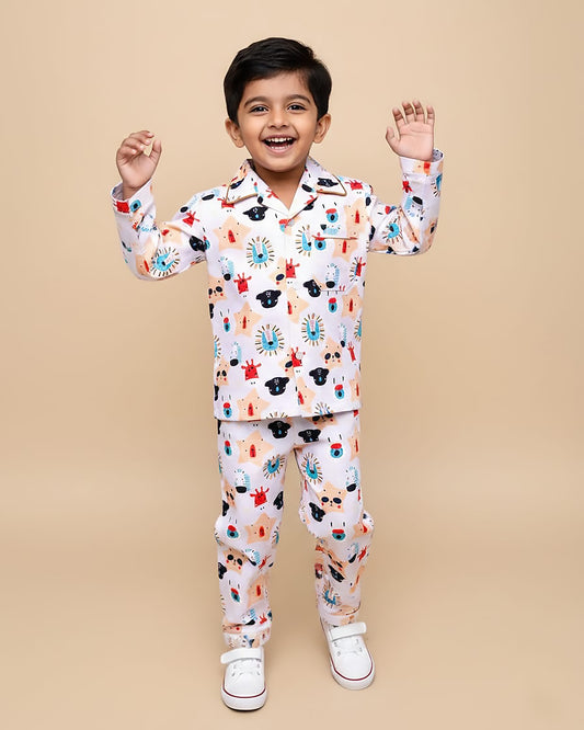 Zoo Animals Pure Cotton Printed Night Suit