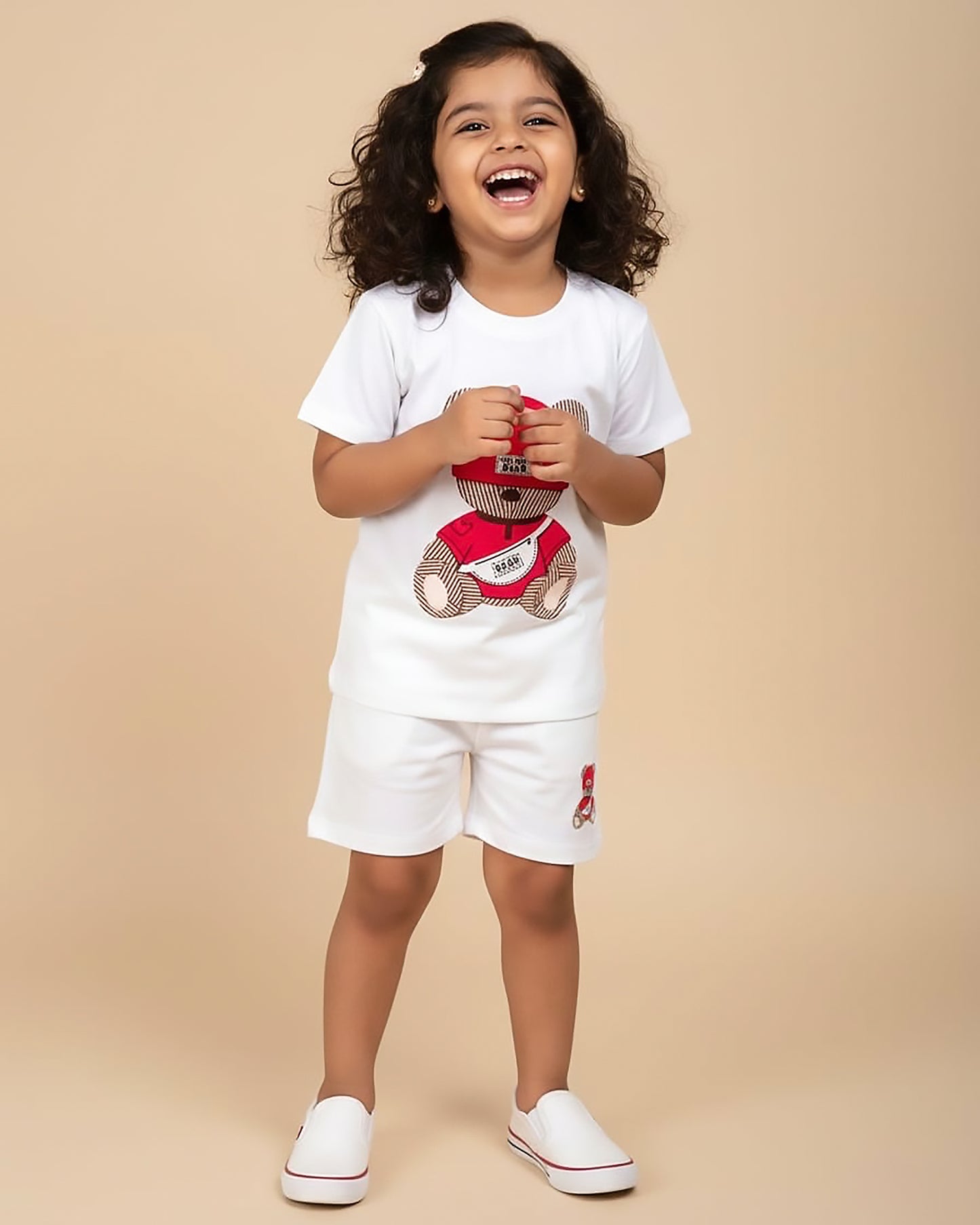 Cool Bear Printed T-Shirt & Shorts Co-ord Set