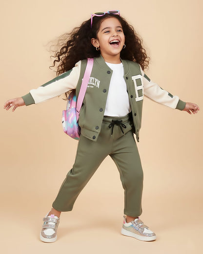 Brooklyn Printed Fleeced Jacket & Skirt Co-ord Set
