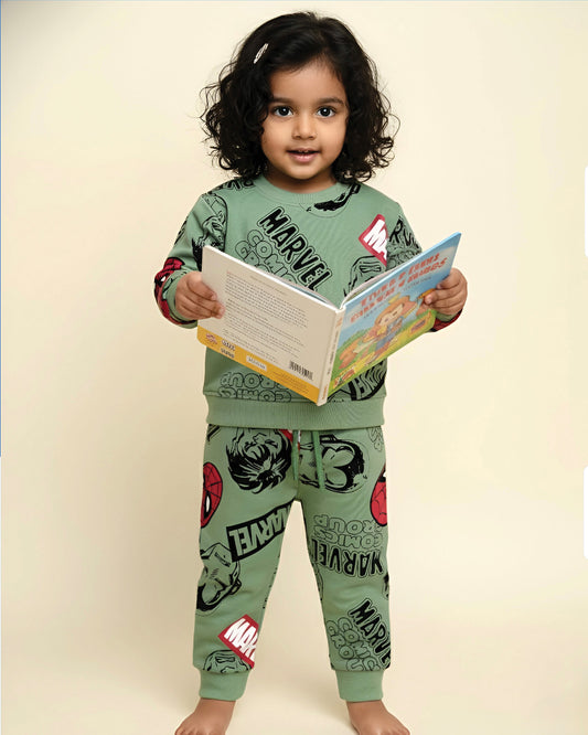 Marvel Printed Fleeced Co-ord Set
