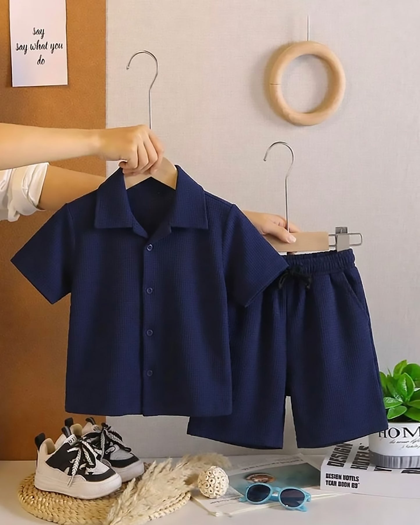 Vertical Texture Shirt Co-ord Set