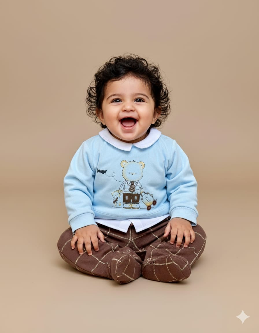 Full Body Knitted Romper With Feet Mittens