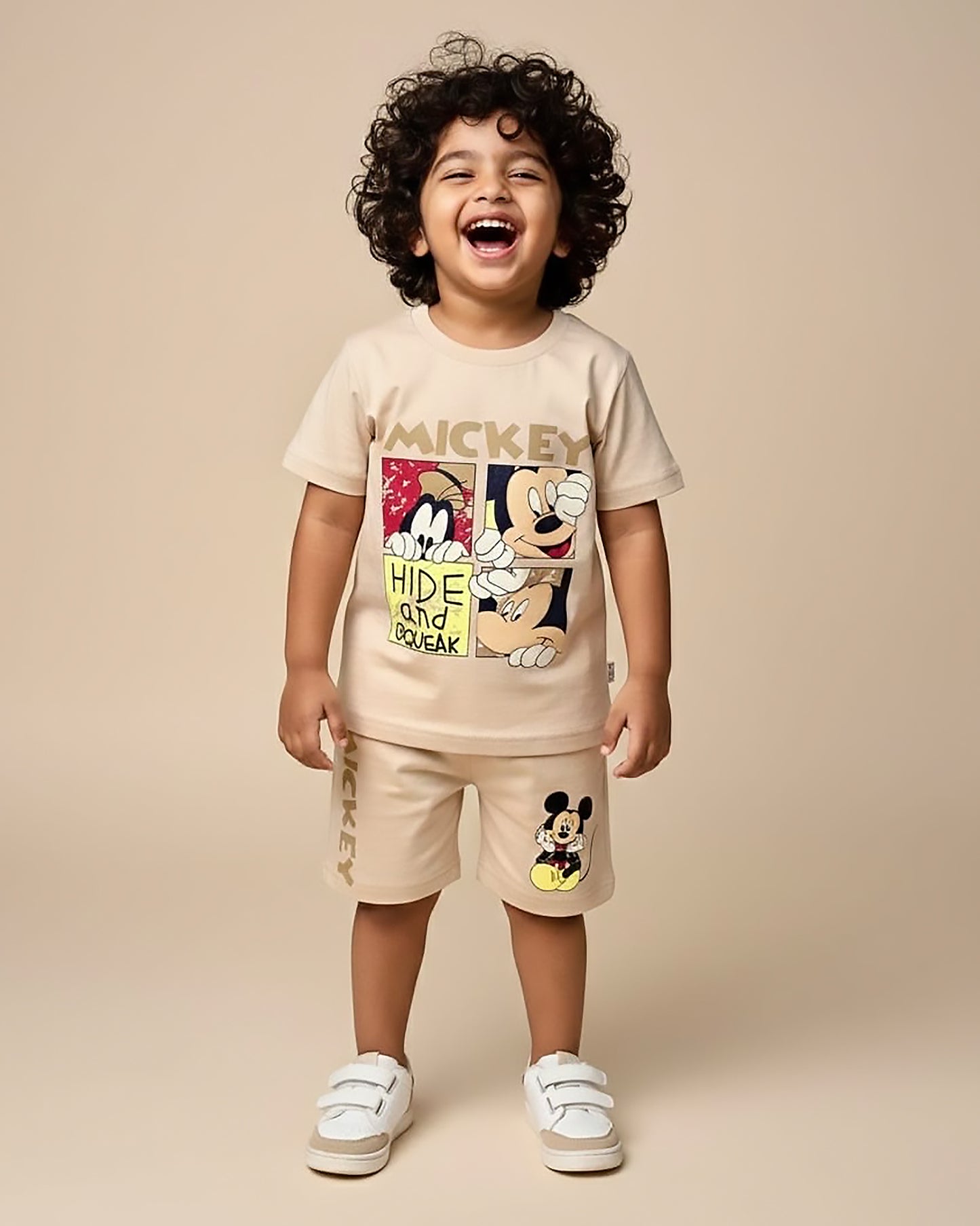 Micky Mouse Printed Shorts T-Shirt Co-Ord Set