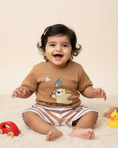 Playing Bear Print T-Shirt & Shorts Co-ord Set