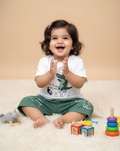Croco Applique T-Shirt & Shorts Co-Ord Set