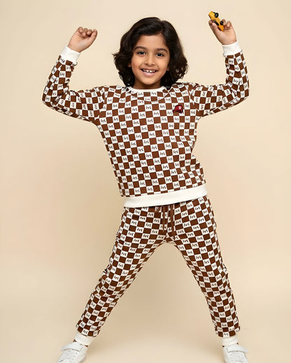 Hi Check Printed Full Sleeves Co-ord Set