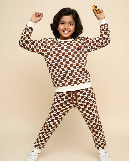 Hi Check Printed Full Sleeves Co-ord Set