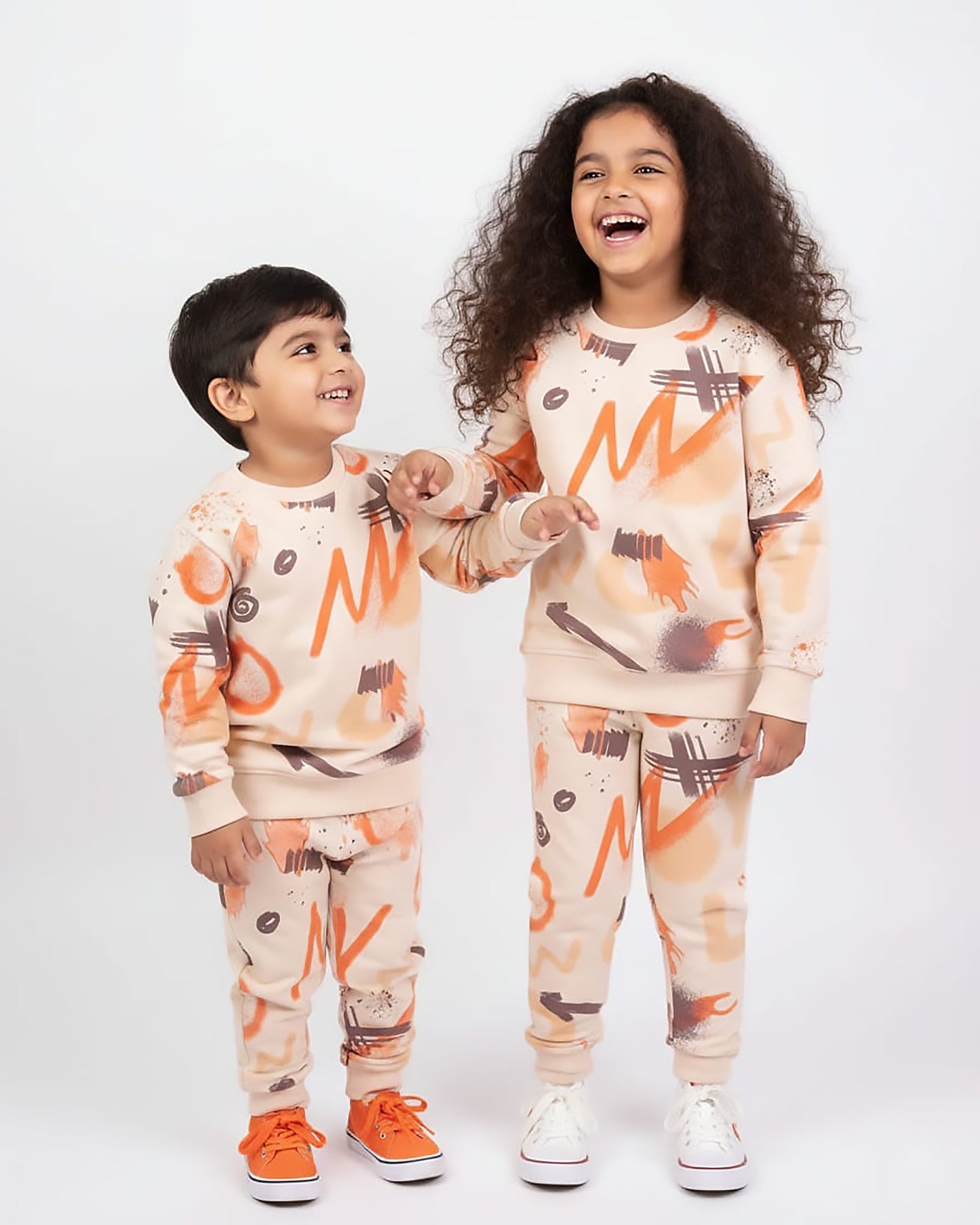 Street Graffiti Printed Fleeced Co-ord Set
