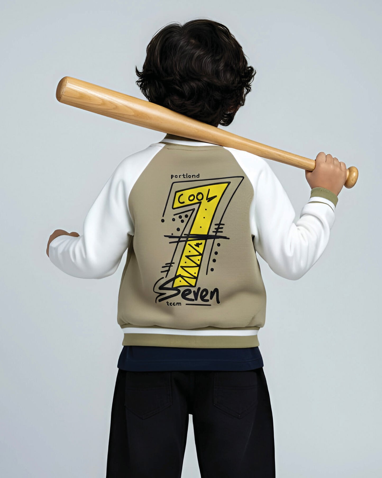 B Appliquéd Embroidered Baseball Jacket