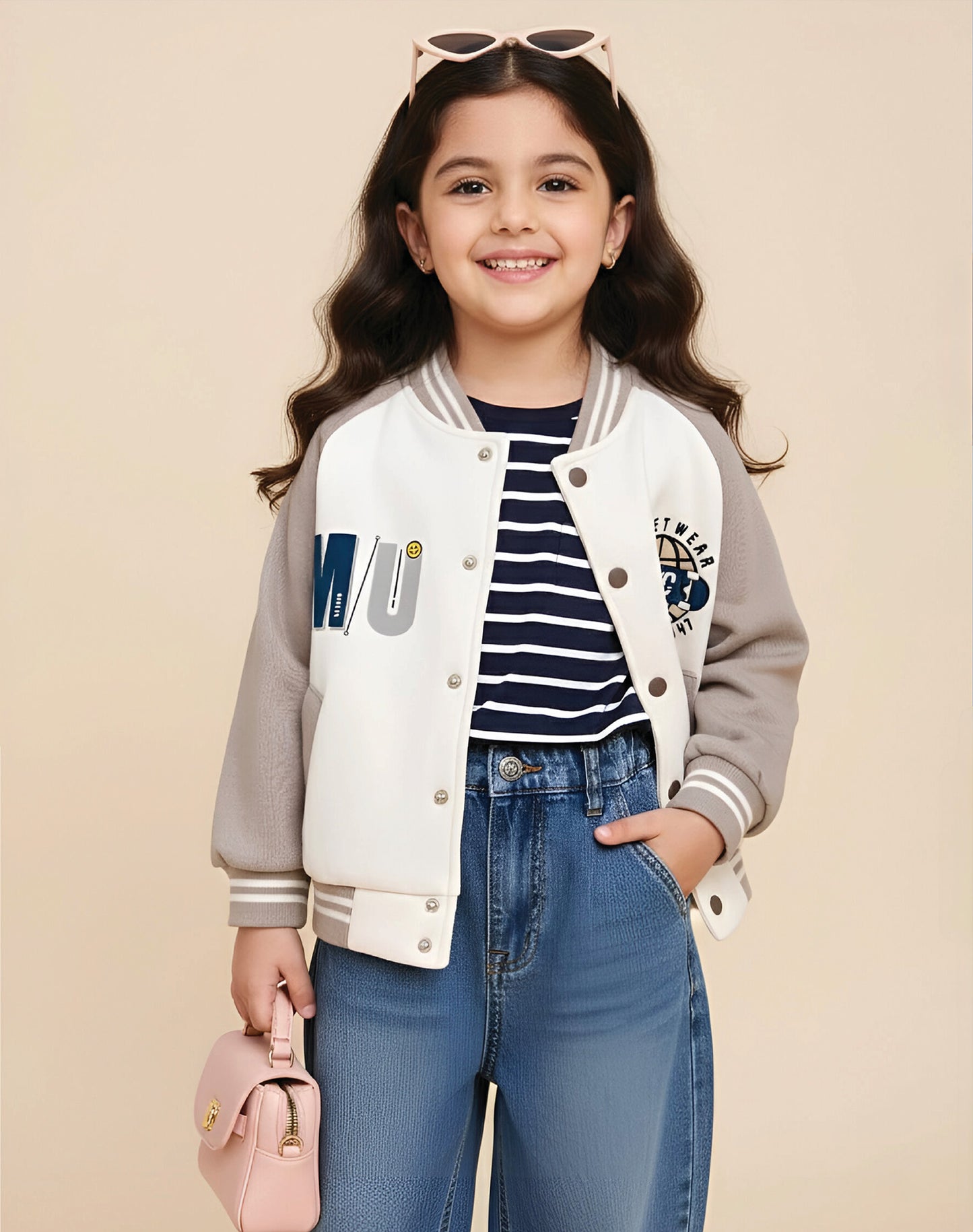 NYC Lullaby Printed Baseball Jacket