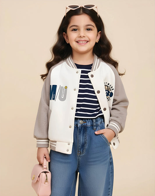 NYC Lullaby Printed Baseball Jacket