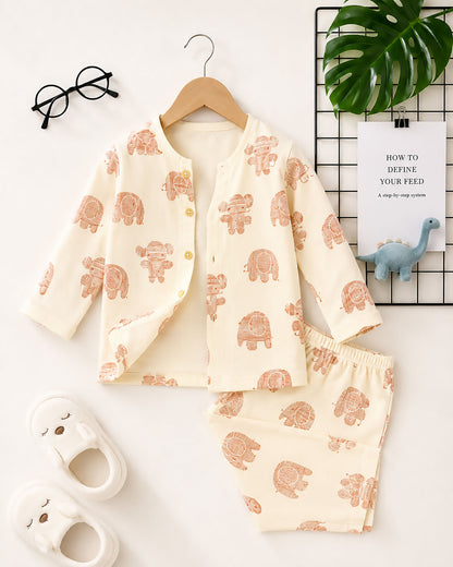 Front Open Baby Elle Printed Full Sleeve Co-Ord Set