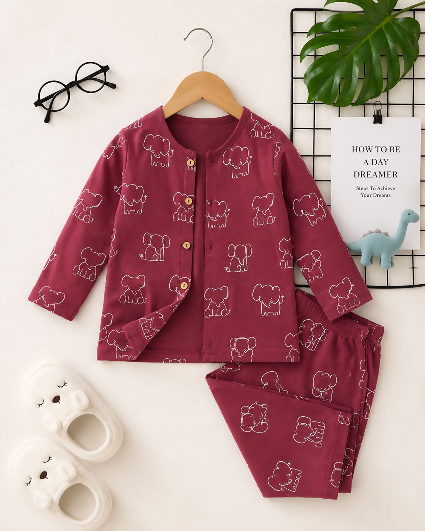 Front Open Baby Elle Printed Full Sleeve Co-Ord Set