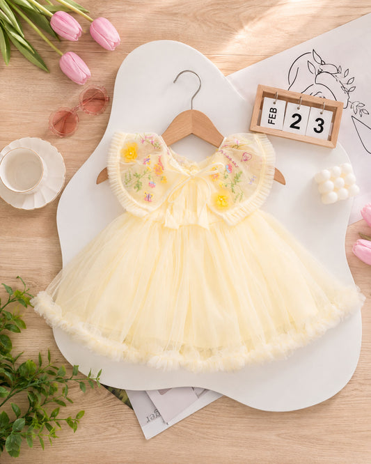 Fairy Tale Embroidered Cape Collar Dress