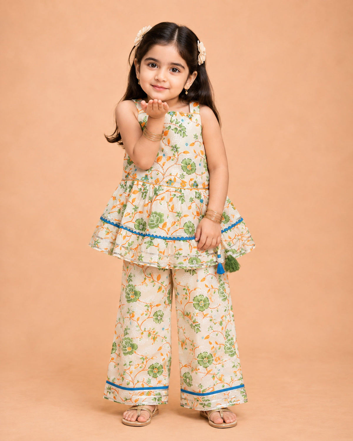 Lattice Jaipuri Printed Kurti / Straight Pants Set