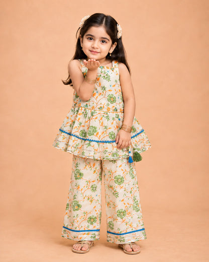 Lattice Jaipuri Printed Kurti / Straight Pants Set
