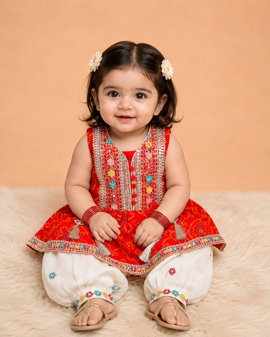 Bandhani Print Patiala Suit Set