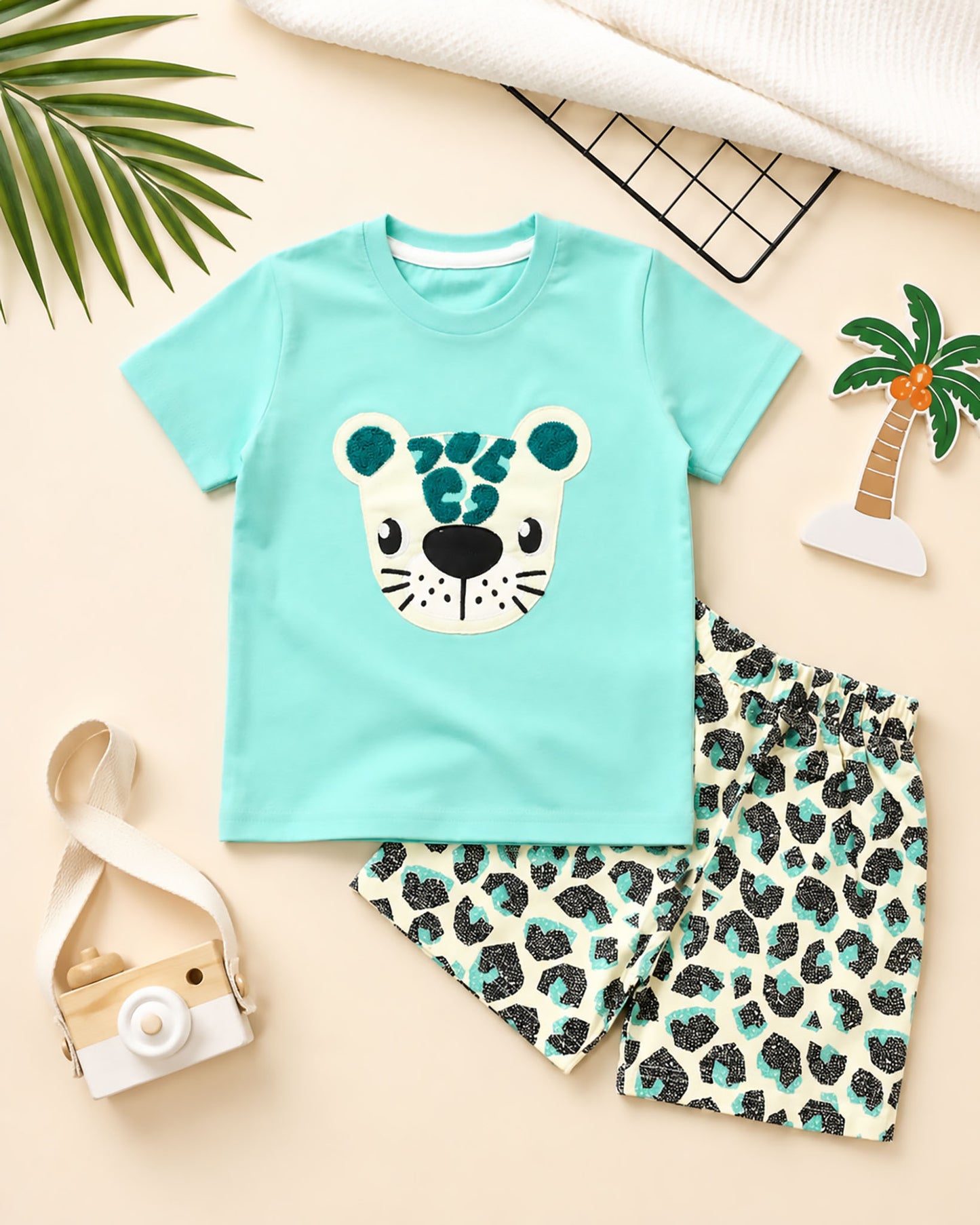 Sea Otter Applique With Printed Shorts Co-Ord Set