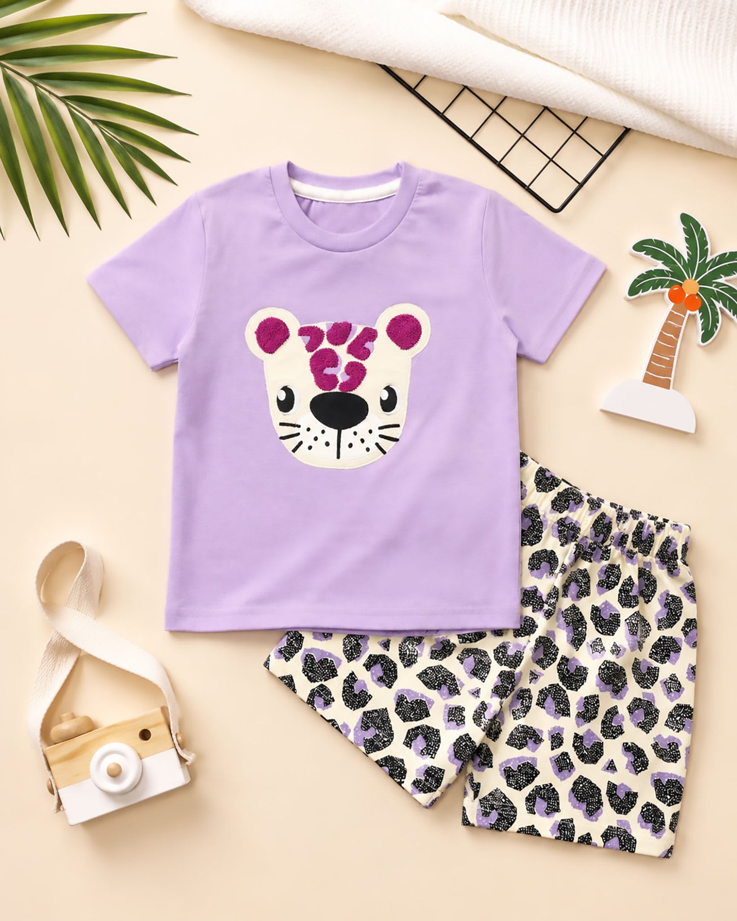Sea Otter Applique With Printed Shorts Co-Ord Set