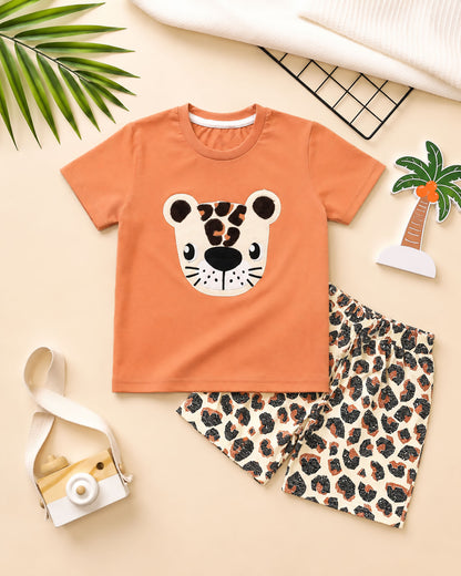 Sea Otter Applique With Printed Shorts Co-Ord Set