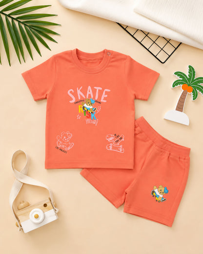 Risk Bear Appliqued Shorts Co-Ord Set