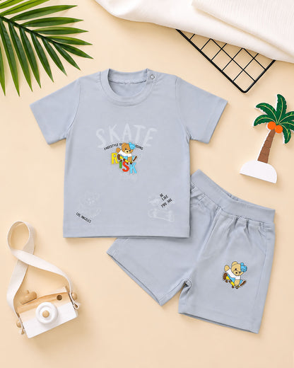 Risk Bear Appliqued Shorts Co-Ord Set