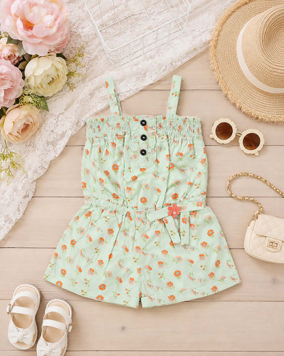 Floral Printed One Pec Safari Jumpsuit