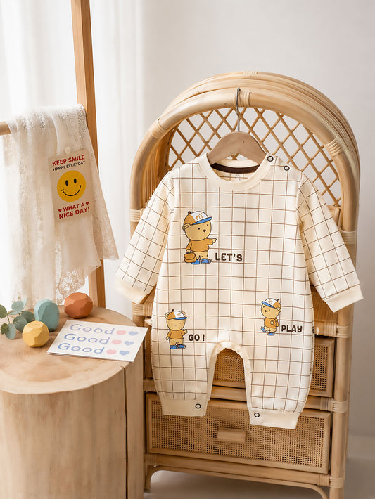 Lets Play Check Printed Romper