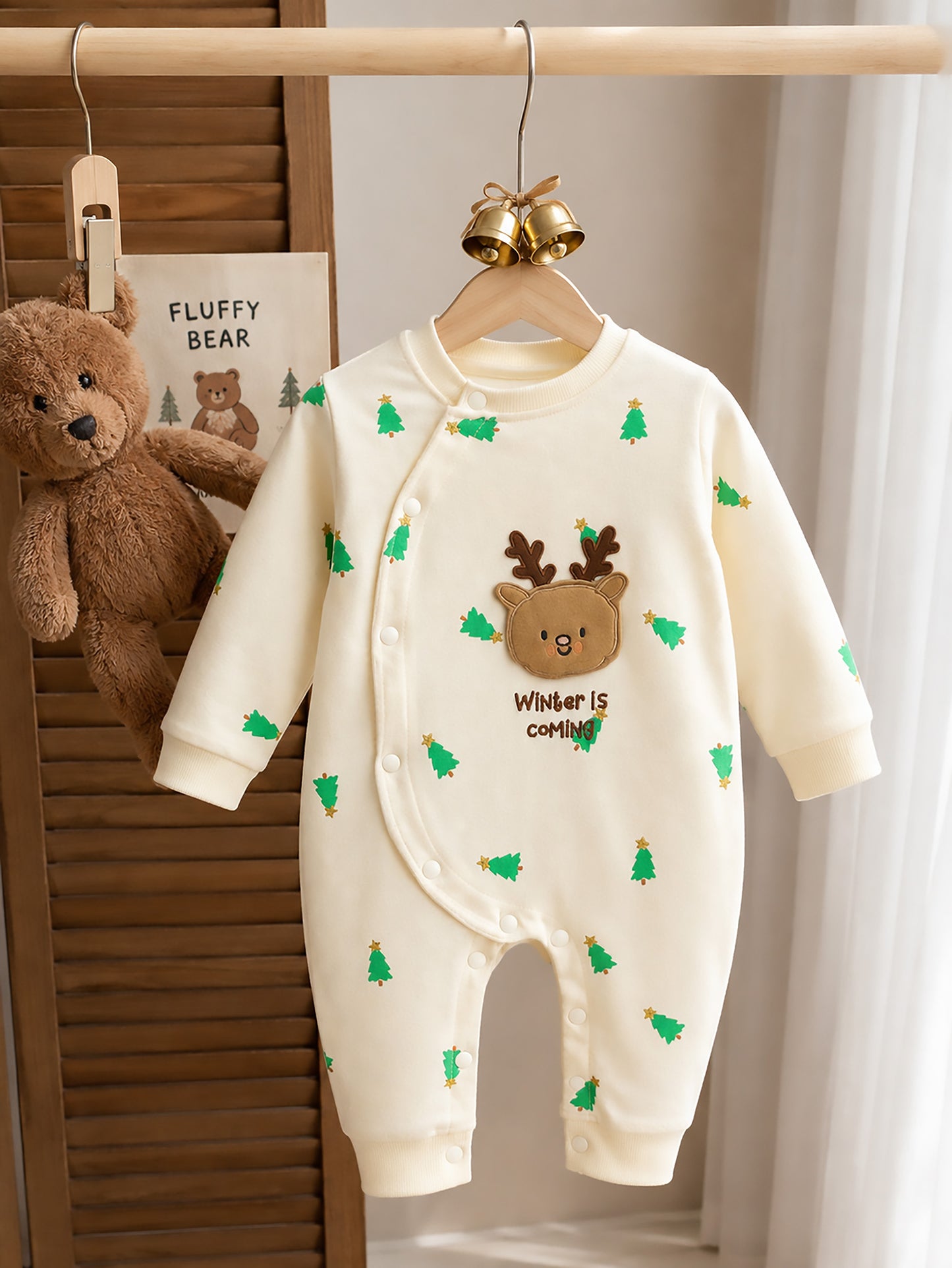 Rain Dear Appliqued Romper
