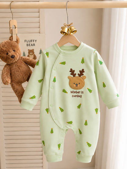 Rain Dear Appliqued Romper