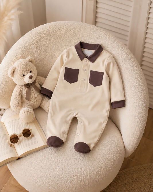 Solid Collered Full Sleeves Romper