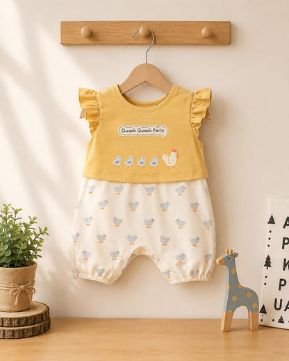 Quack Party Romper With Shrug