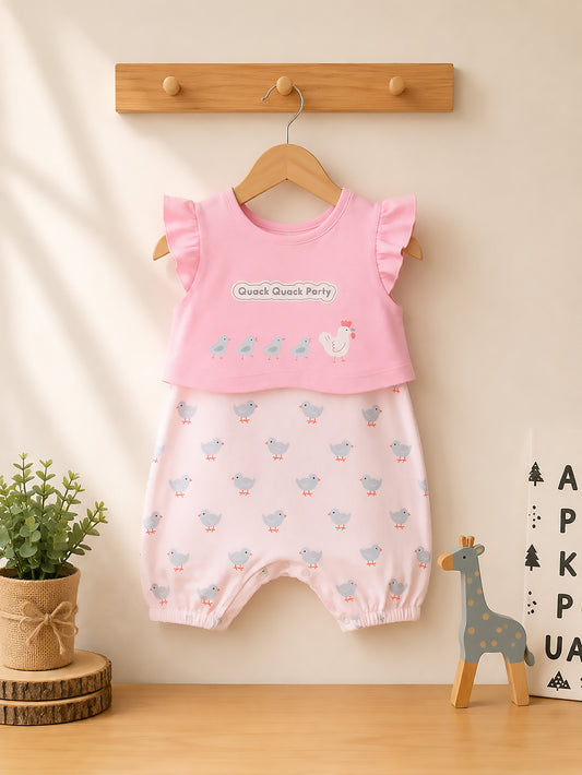 Quack Party Romper With Shrug