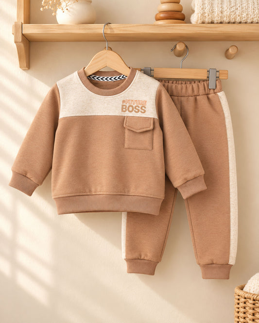Future Boss Printed Fleeced Co-Ord Set