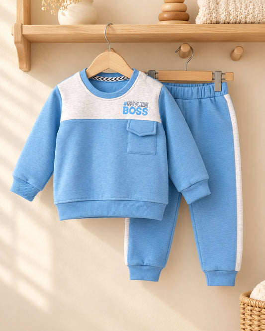 Future Boss Printed Fleeced Co-Ord Set