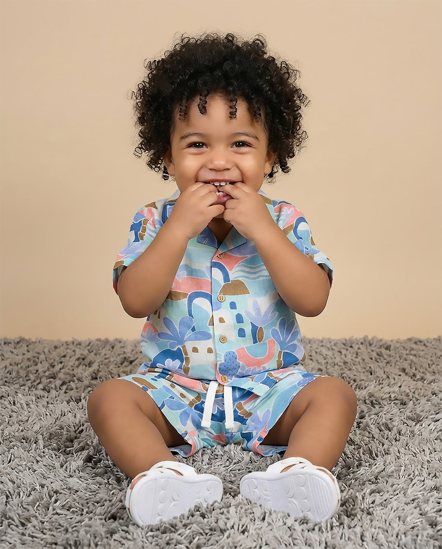 Beach Abstract Printed Shirt & Shorts Co-ord Set