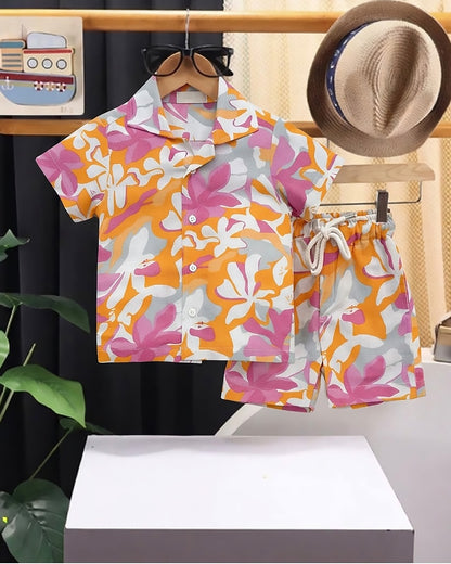 Hawaiian Print Shirt & Shorts Co-ord Set
